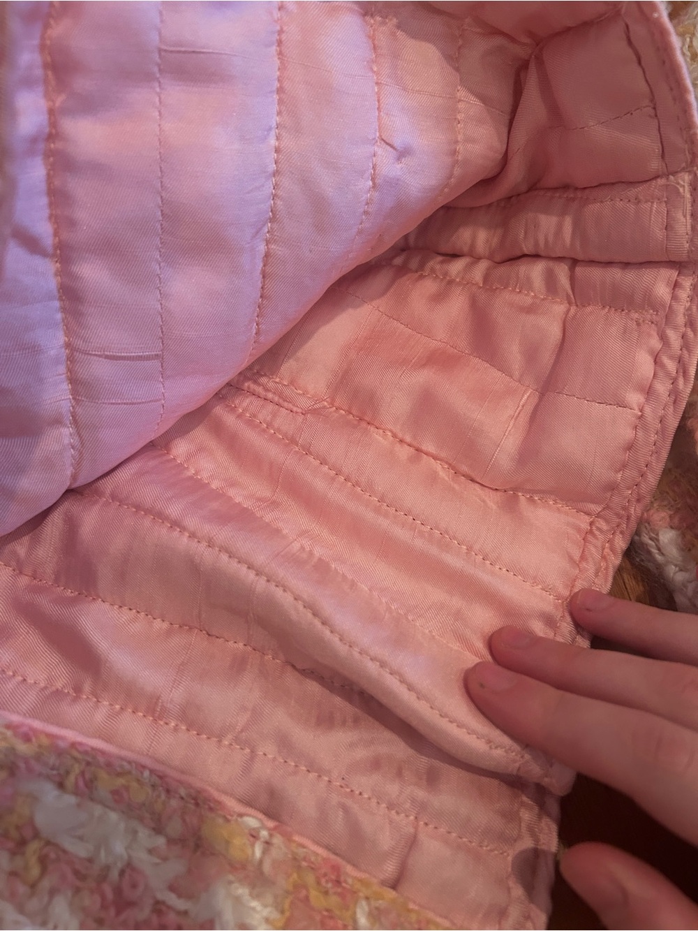 Vintage 80s RAD Paris Pink & Peach Tweed Two-Piece Jacket and Skirt Set - Picture 4 of 5